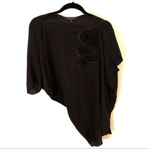 MM Couture • black beaded • silk top